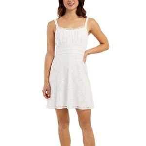 BCX Womens White Lined Pullover Sleeveless Short Fit + Flare Dress Size XXS